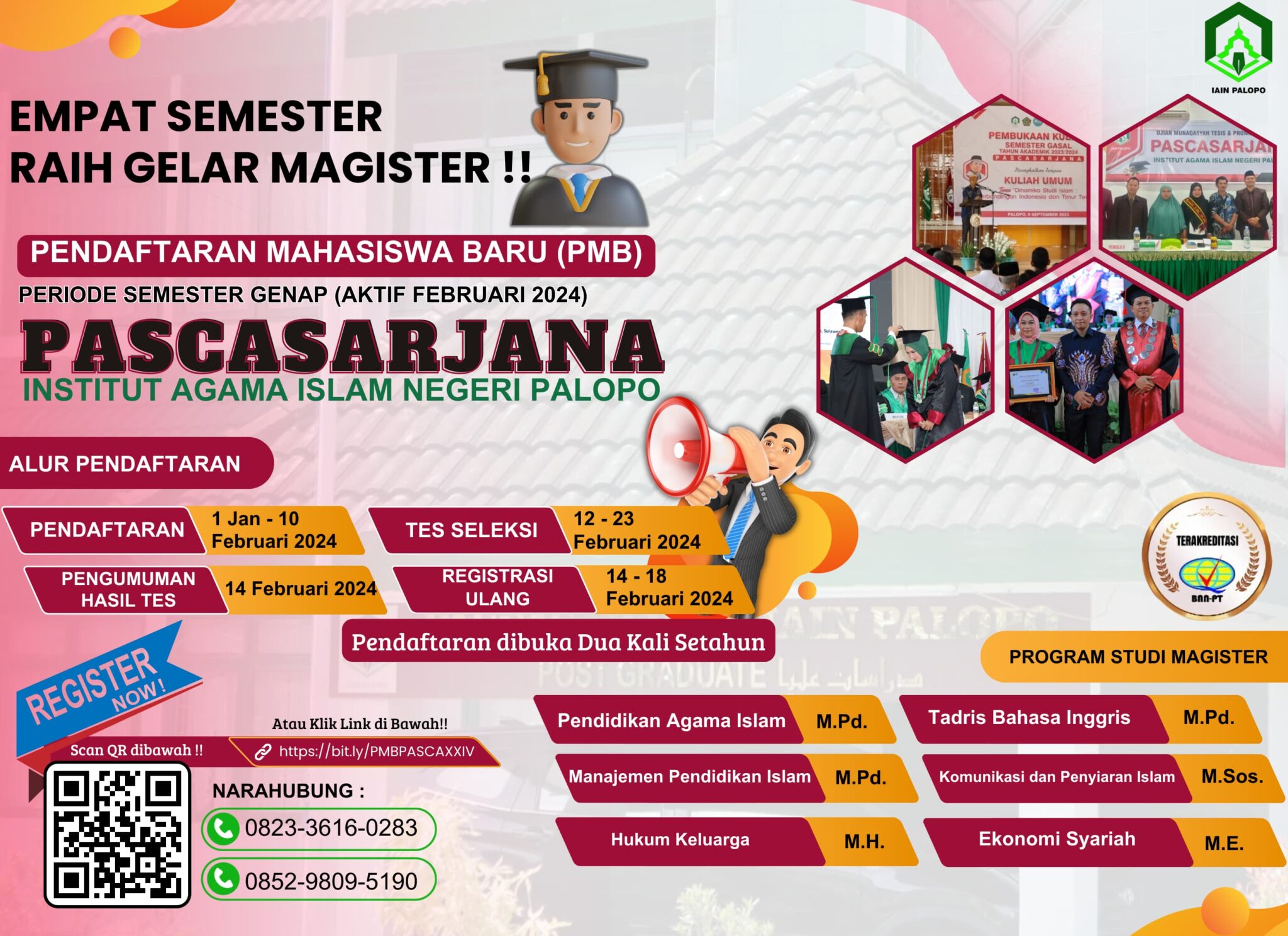 Pascasarjana IAIN Palopo Buka PMB 6 Program Studi Semester Genap