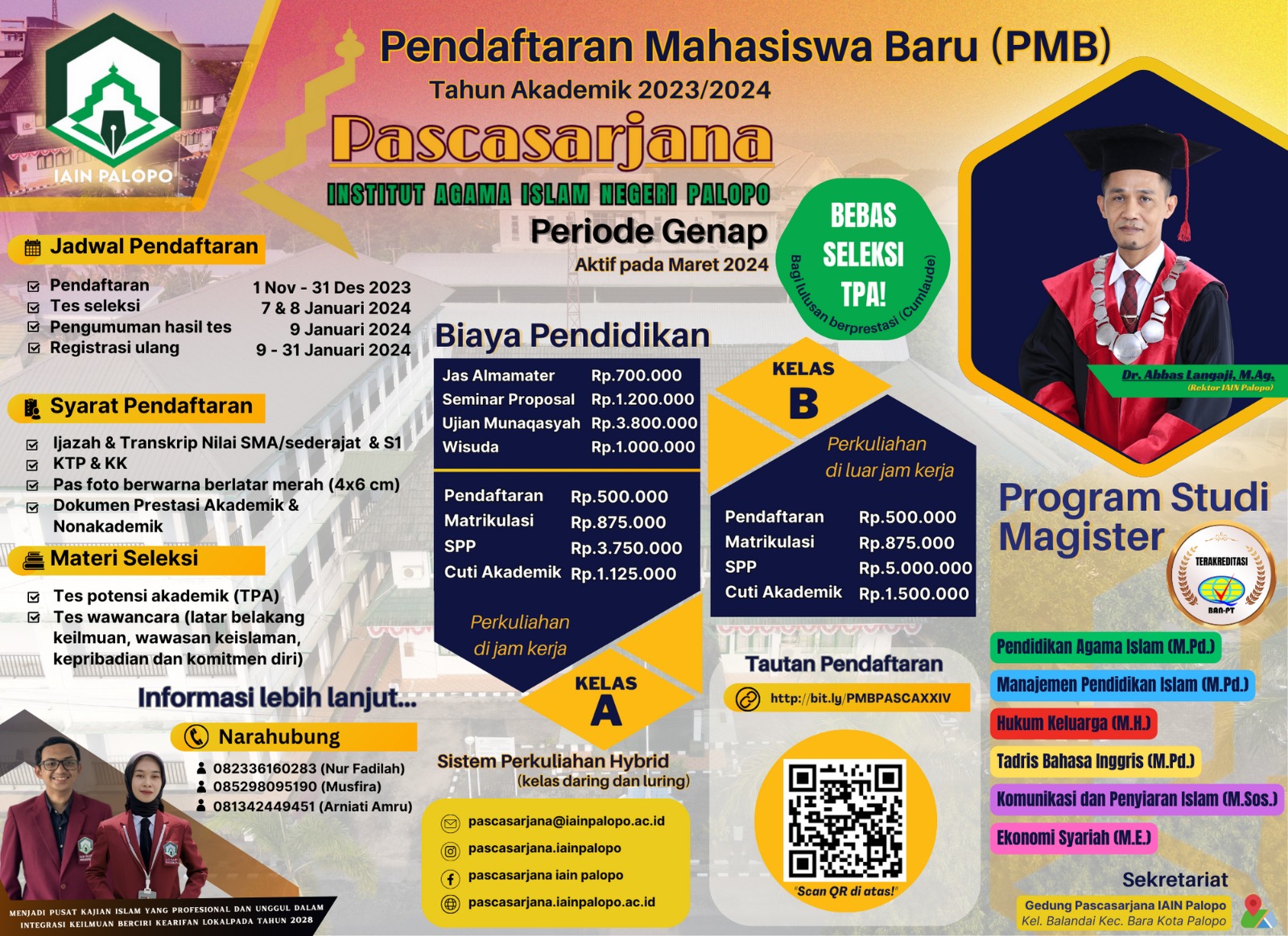 Pascasarjana Iain Palopo Sambut Mahasiswa Baru Dengan Enam Program Studi di Semester Genap 2023/2024